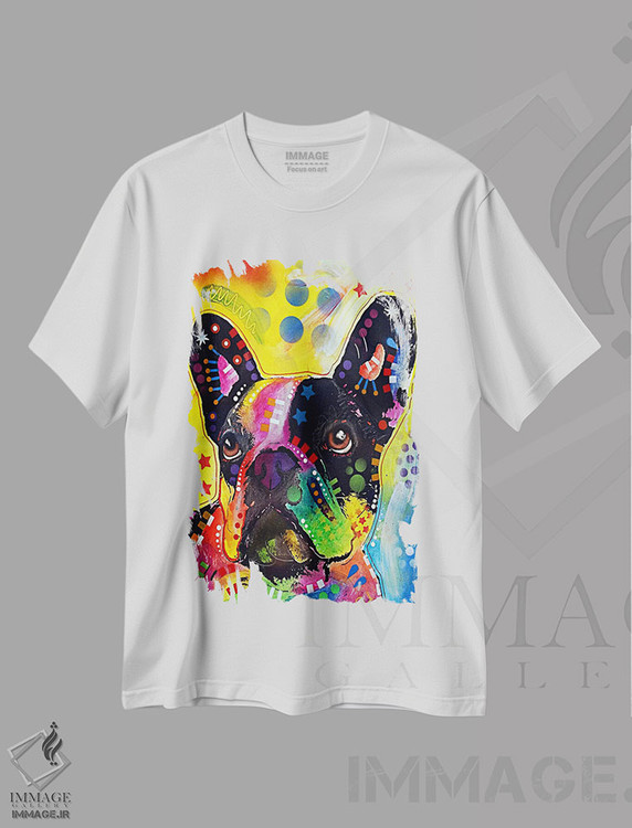 تیشرت طرح دار بولداگ فرانسوی، مدیوم اثر دین روسو | immage.ir