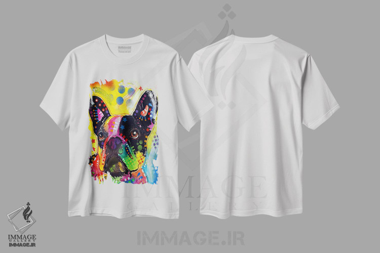 تیشرت طرح دار بولداگ فرانسوی، مدیوم اثر دین روسو | immage.ir