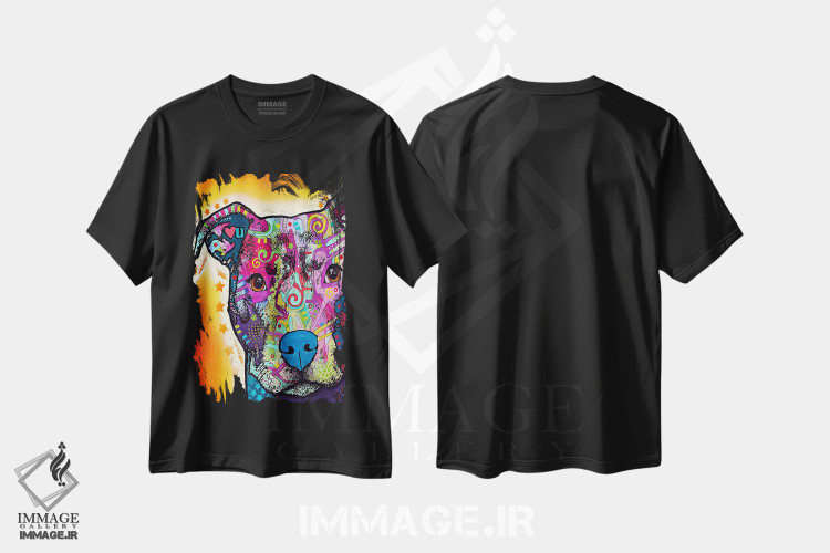 تیشرت طرح دار پیت بول قلبی، مدیوم اثر دین روسو | immage.ir
