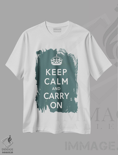 تیشرت طرح دار آرام باشید و ادامه دهید، تزئینی اثر هنرمند ناشناس | فروشگاه ایماژ