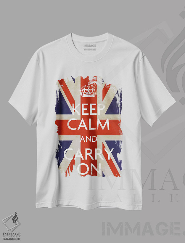 تیشرت طرح دار آرام باشید و ادامه دهید، دکور معاصر اثر هنرمند ناشناس | فروشگاه ایماژ