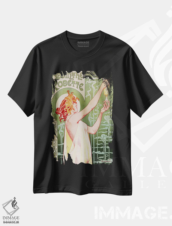 تیشرت طرح دار پوستر قدیمی آبسنت روبت، آرت نوو اثر آنری پریوه-لیومون | فروشگاه ایماژ
