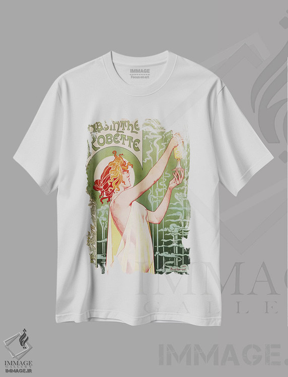 تیشرت طرح دار پوستر قدیمی آبسنت روبت، آرت نوو اثر آنری پریوه-لیومون | immage.ir