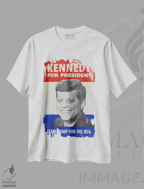 تیشرت طرح دار پوستر قدیمی کمپین کندی برای ریاست جمهوری، وینتیج و رترو اثر هنرمند ناشناس | فروشگاه ایماژ