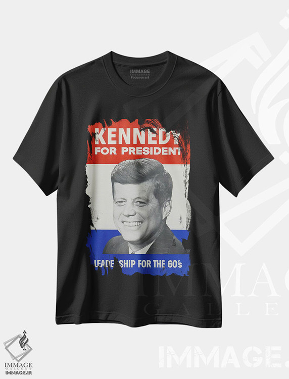 تیشرت طرح دار پوستر قدیمی کمپین کندی برای ریاست جمهوری، وینتیج و رترو اثر هنرمند ناشناس | immage.ir