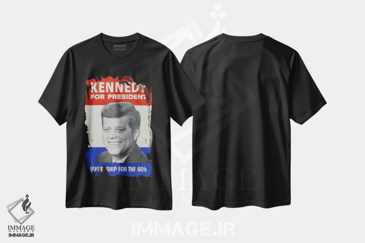 تیشرت طرح دار پوستر قدیمی کمپین کندی برای ریاست جمهوری، وینتیج و رترو اثر هنرمند ناشناس | immage.ir