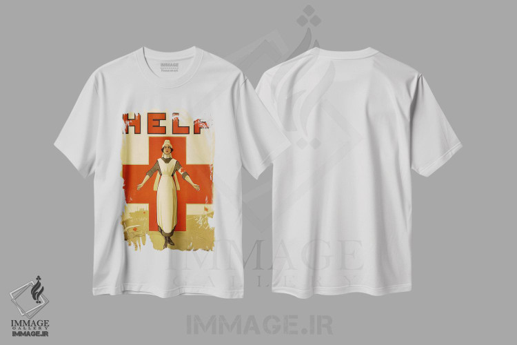 تیشرت طرح دار پوستر قدیمی کمک به صلیب سرخ استرالیا، وینتیج و رترو اثر هنرمند ناشناس | فروشگاه ایماژ