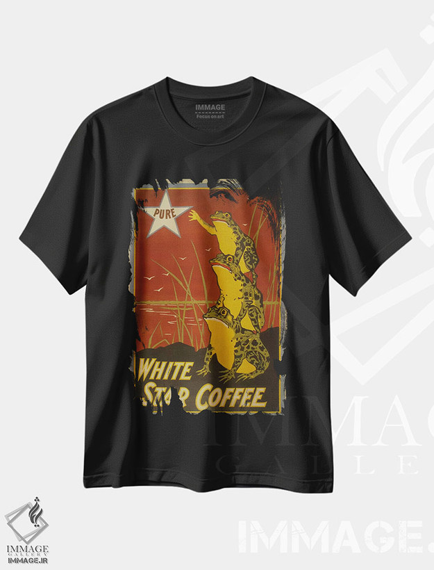 تیشرت طرح دار پوستر قدیمی برچسب قهوه وایت استار، وینتیج و رترو اثر هنرمند ناشناس | فروشگاه ایماژ