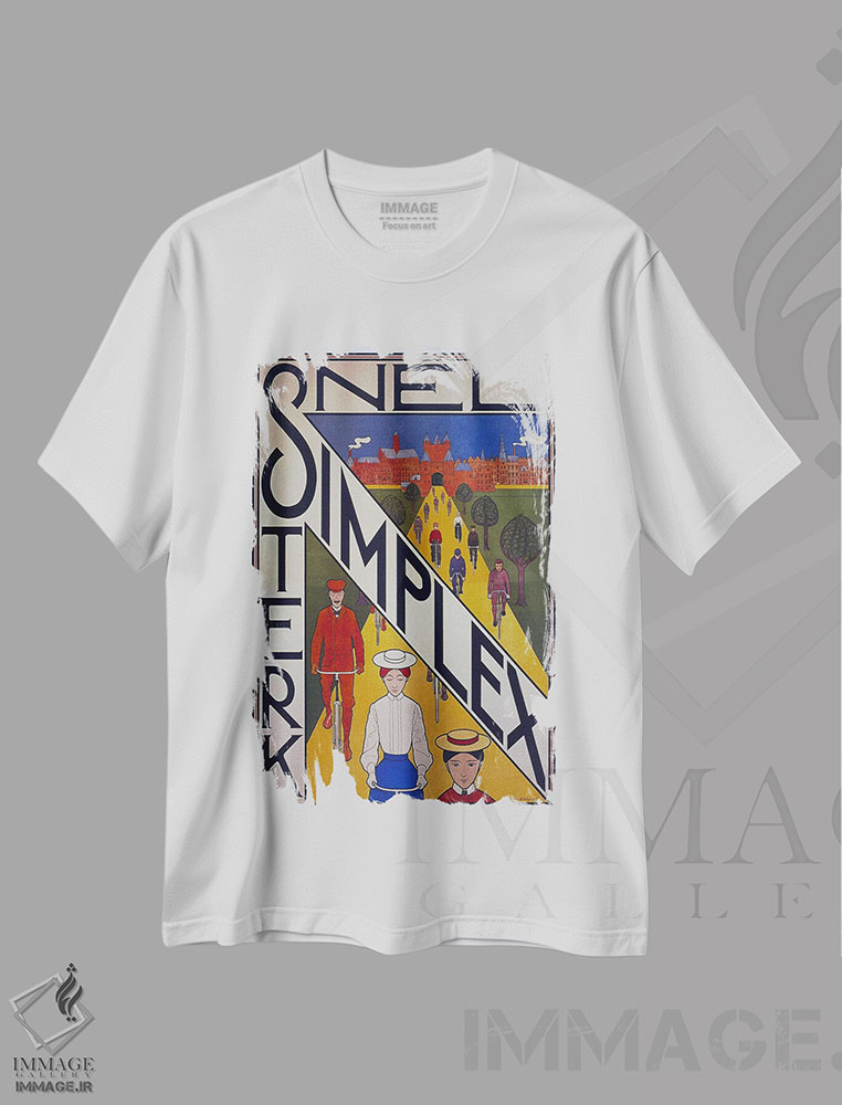 تیشرت طرح دار پوستر تبلیغاتی قدیمی دوچرخه اسنل سیمپلکس، آرت نوو اثر هنرمند ناشناس | immage.ir