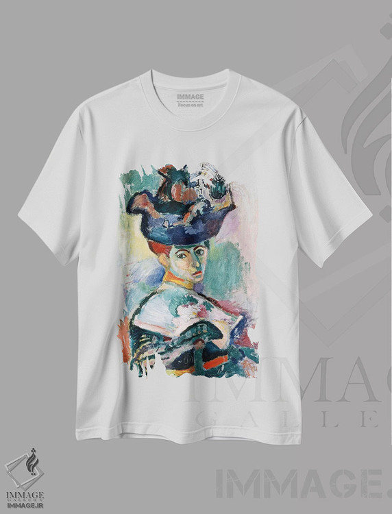 تیشرت طرح دار زن با کلاه، هنر فاخر کلاسیک اثر آنری ماتیس | فروشگاه ایماژ