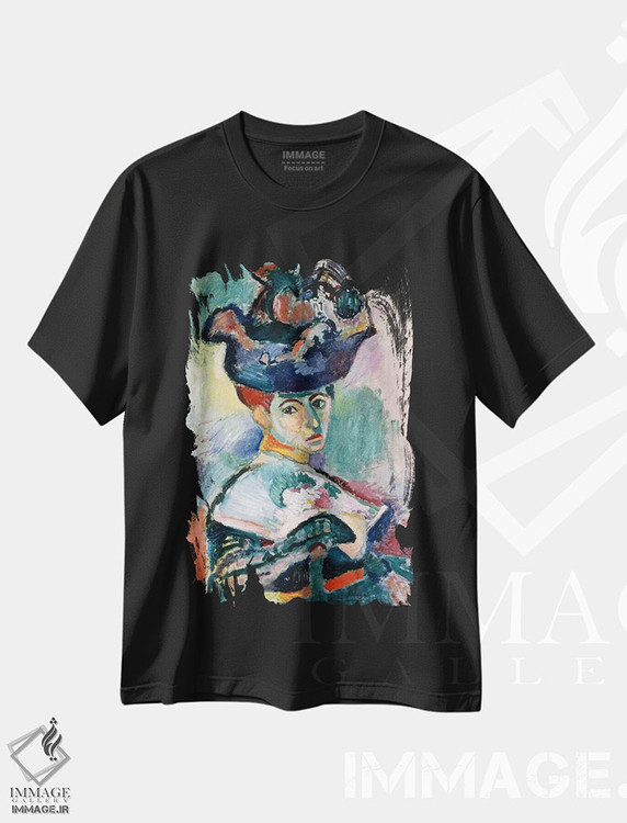 تیشرت طرح دار زن با کلاه، هنر فاخر کلاسیک اثر آنری ماتیس | immage.ir