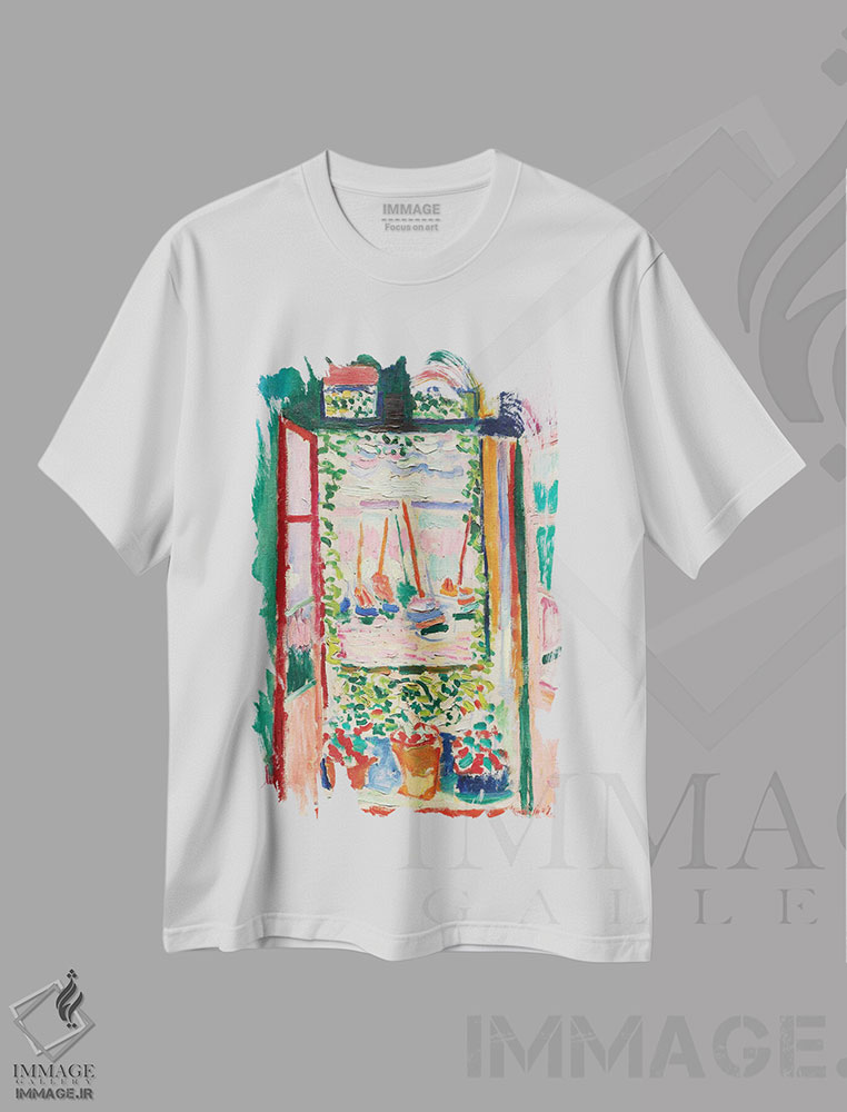 تیشرت طرح دار پنجره باز در کولیور، هنر فاخر کلاسیک اثر آنری ماتیس | immage.ir
