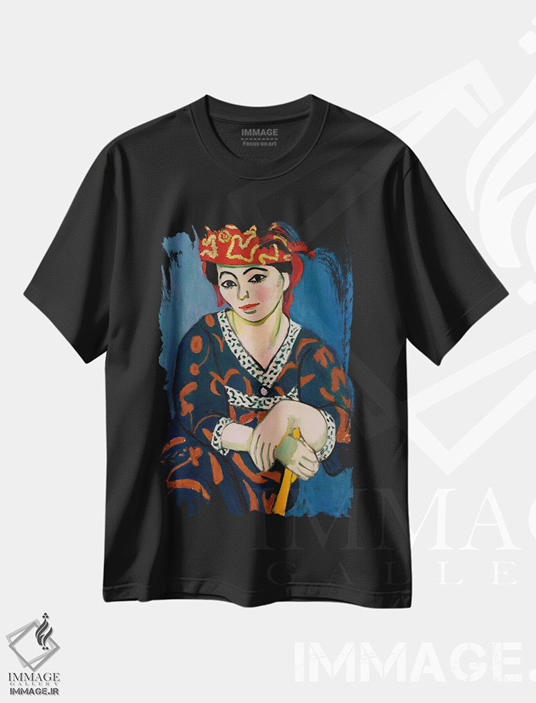تیشرت طرح دار روسری مادراس قرمز، ۱۹۰۷، هنر فاخر کلاسیک اثر آنری ماتیس | immage.ir