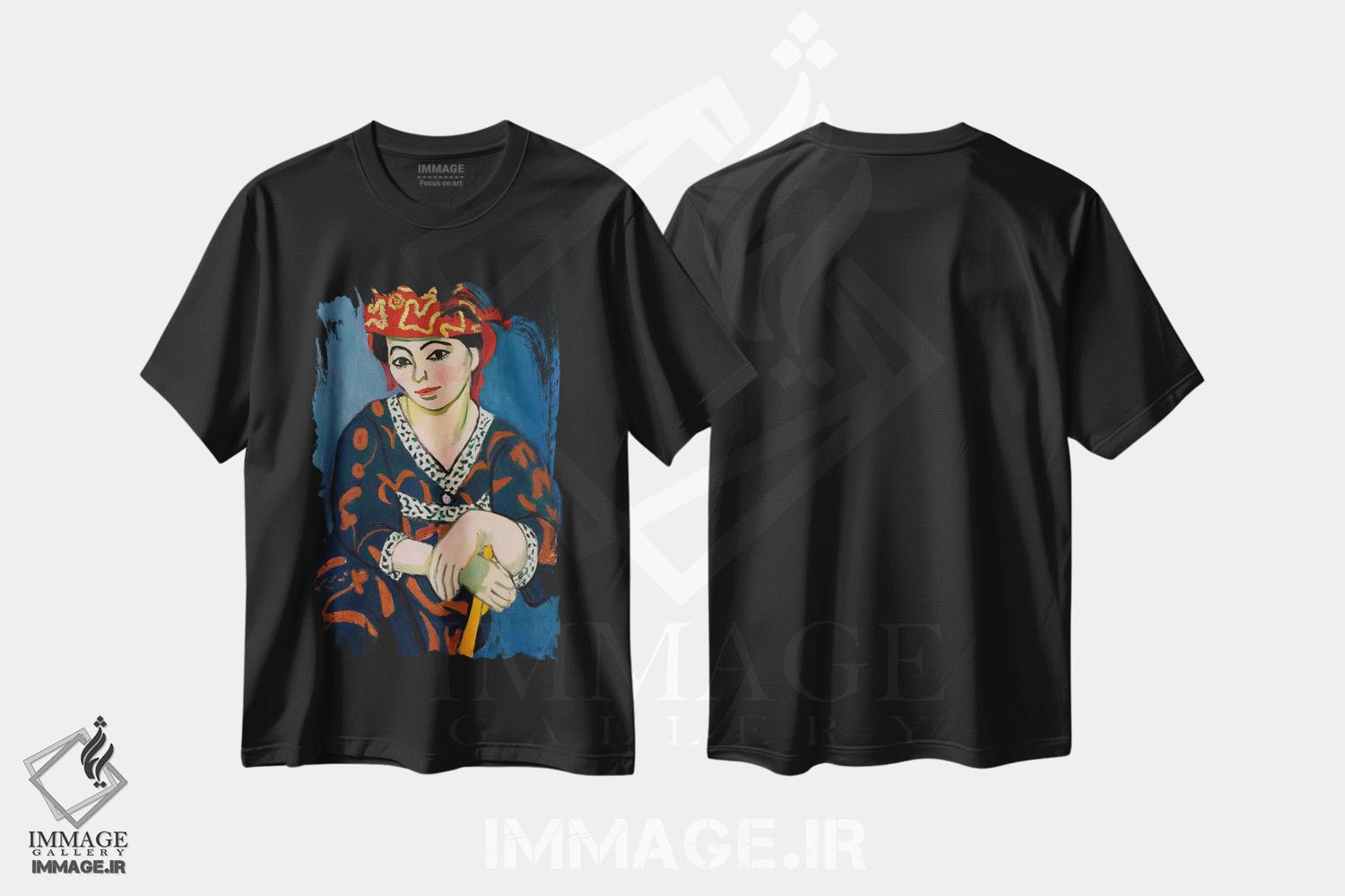 تیشرت طرح دار روسری مادراس قرمز، ۱۹۰۷، هنر فاخر کلاسیک اثر آنری ماتیس | immage.ir