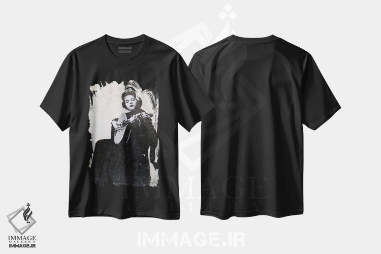 تیشرت طرح دار گیتاریست زن، مدیوم اثر هنرمند ناشناس | فروشگاه ایماژ