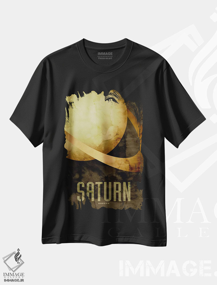 تیشرت طرح دار سیاره زحل، هنر دیجیتال اثر مایکل تامپست | فروشگاه ایماژ