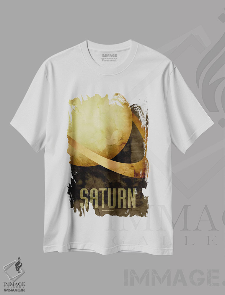 تیشرت طرح دار سیاره زحل، هنر دیجیتال اثر مایکل تامپست | immage.ir