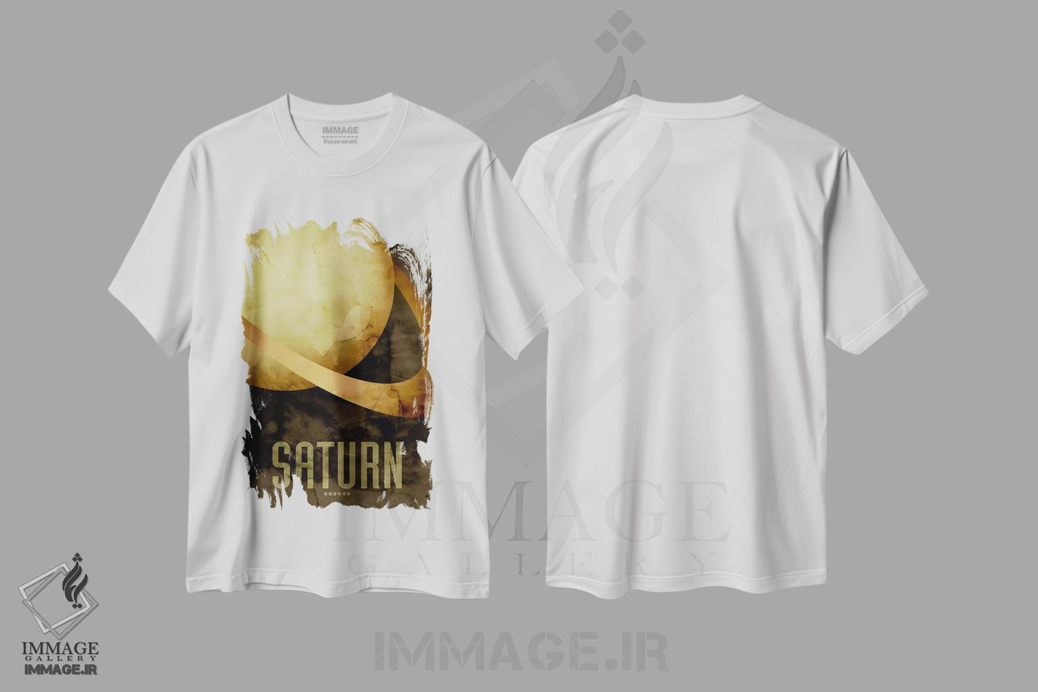 تیشرت طرح دار سیاره زحل، هنر دیجیتال اثر مایکل تامپست | immage.ir
