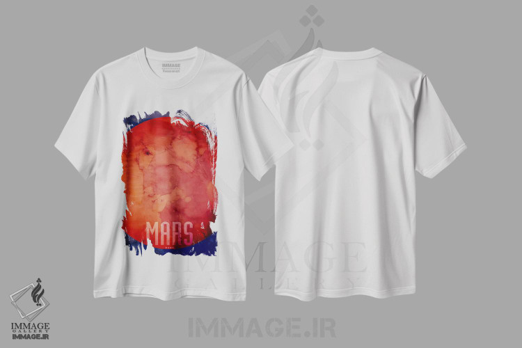 تیشرت طرح دار سیاره مریخ، هنر دیجیتال اثر مایکل تامپست | immage.ir