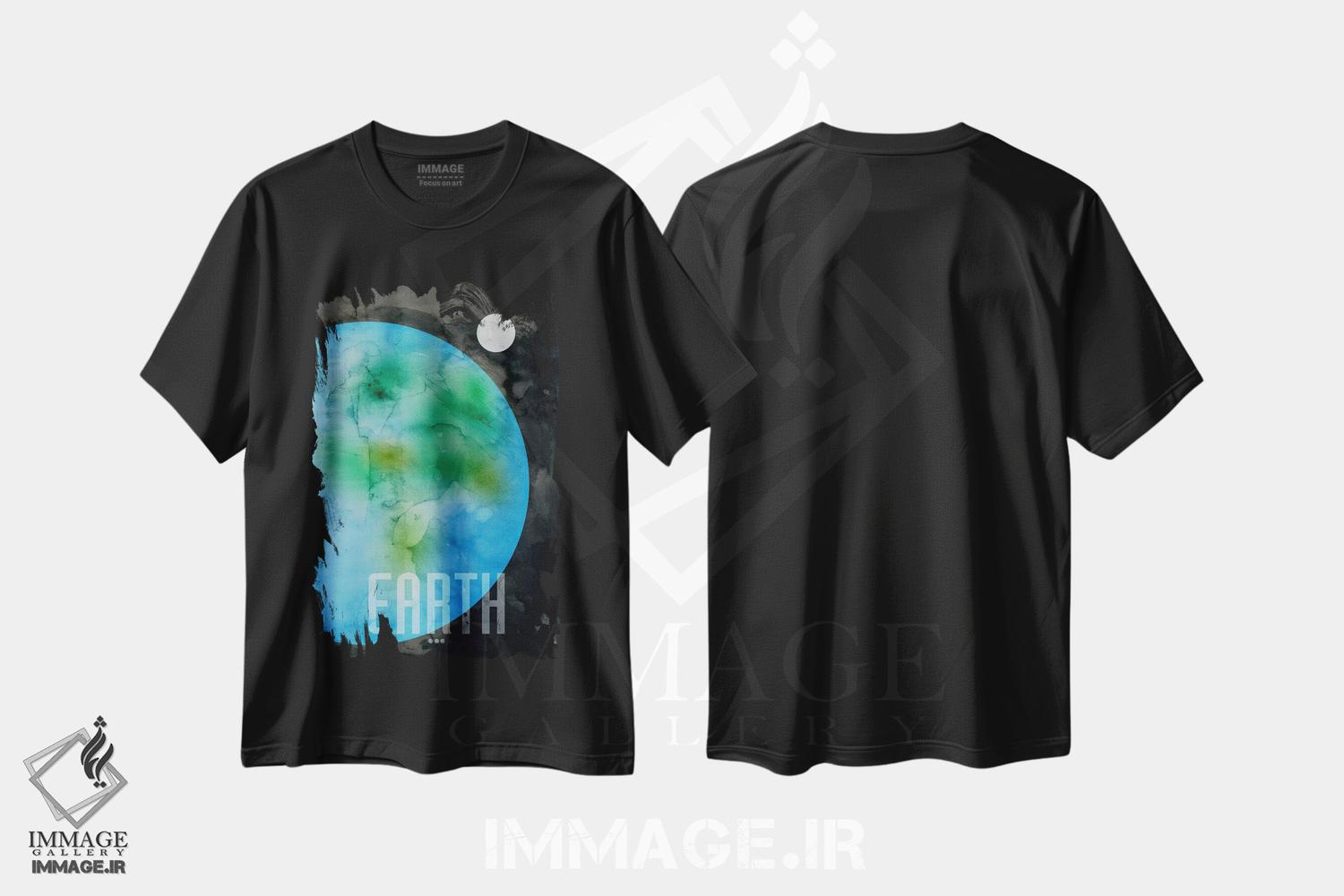 تیشرت طرح دار سیاره زمین، هنر دیجیتال اثر مایکل تامپست | immage.ir