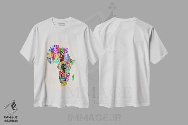 تیشرت طرح دار نقشه تایپوگرافیک آفریقا ۲، آبستره اثر مایکل تامپست | immage.ir