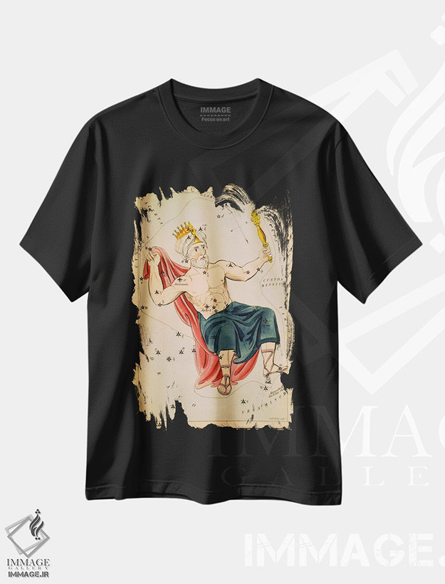 تیشرت طرح دار قیفاووس، تزئینی اثر سیدنی هال | فروشگاه ایماژ