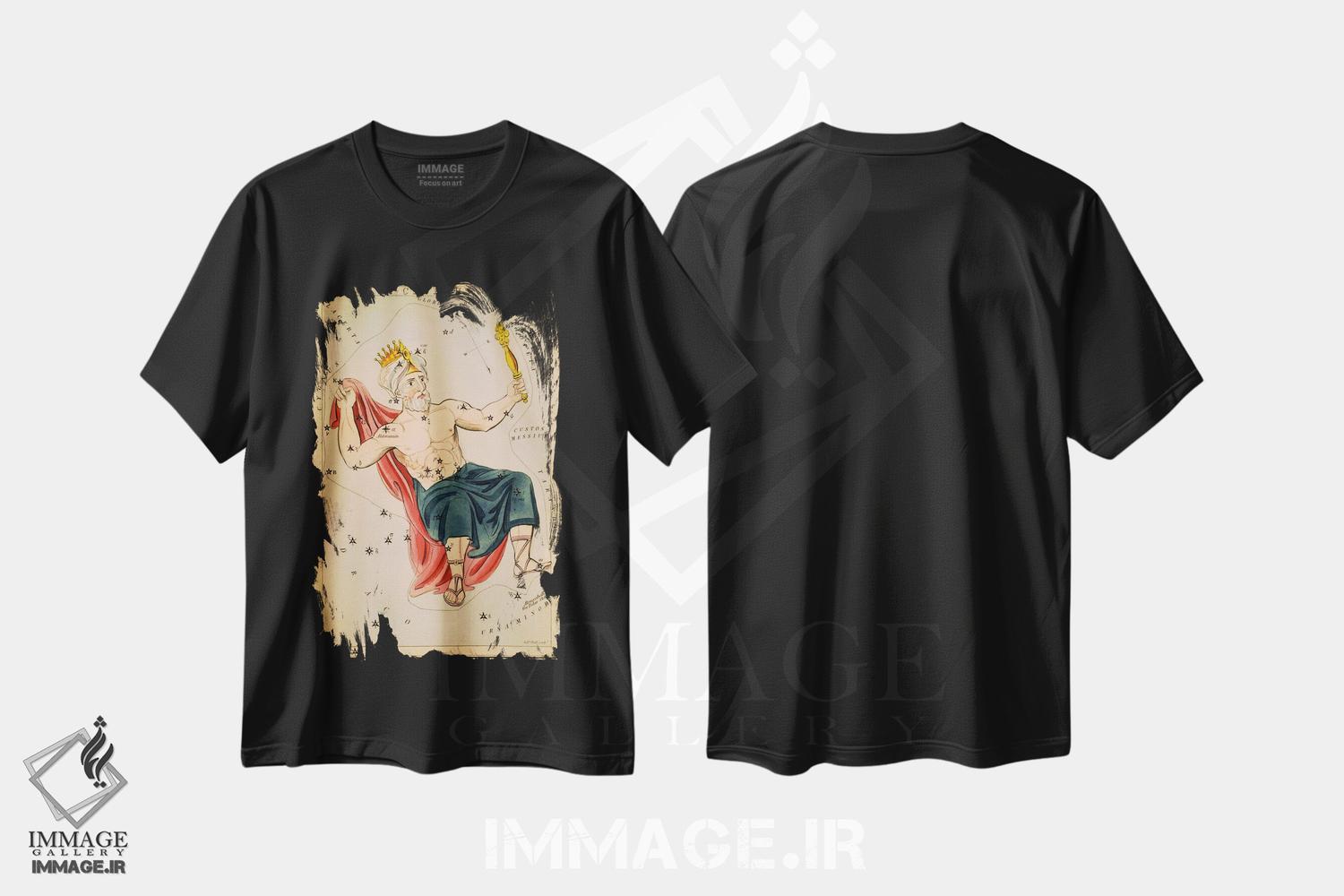 تیشرت طرح دار قیفاووس، تزئینی اثر سیدنی هال | فروشگاه ایماژ