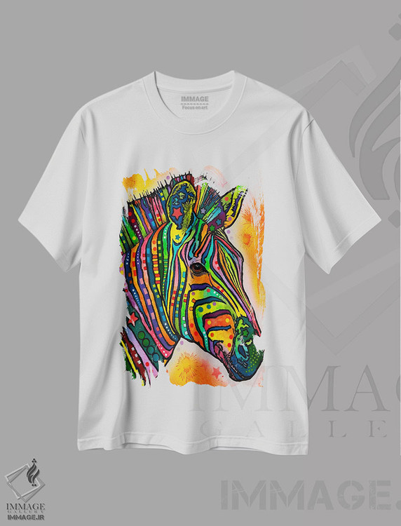 تیشرت طرح دار گورخر، مدیوم اثر دین روسو | فروشگاه ایماژ