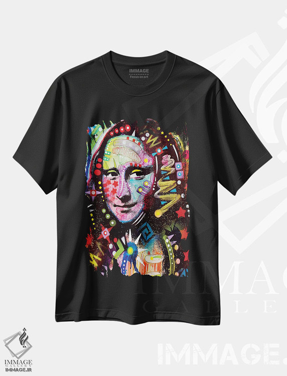 تیشرت طرح دار مونالیزا، هنر فاخر معاصر اثر دین روسو | فروشگاه ایماژ