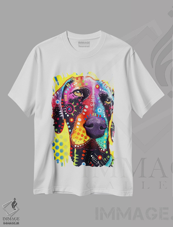 تیشرت طرح دار سگ اشاره گر موکوتاه آلمانی، مدیوم اثر دین روسو | فروشگاه ایماژ