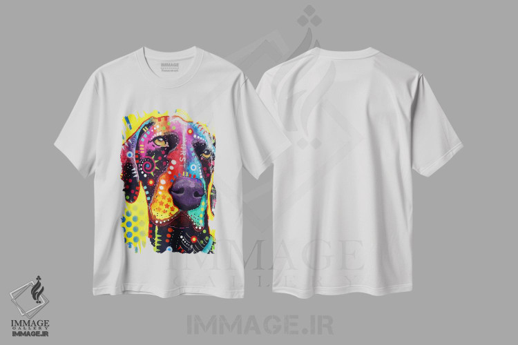 تیشرت طرح دار سگ اشاره گر موکوتاه آلمانی، مدیوم اثر دین روسو | فروشگاه ایماژ