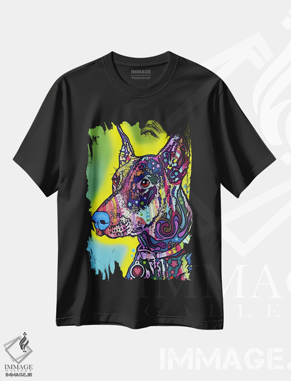 تیشرت طرح دار دوبرمن، مدیوم اثر دین روسو | immage.ir