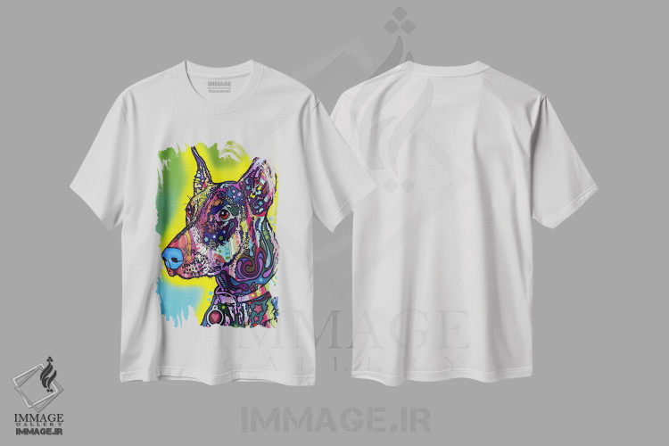تیشرت طرح دار دوبرمن، مدیوم اثر دین روسو | فروشگاه ایماژ