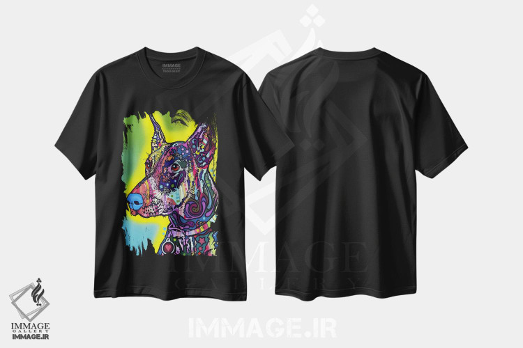 تیشرت طرح دار دوبرمن، مدیوم اثر دین روسو | immage.ir