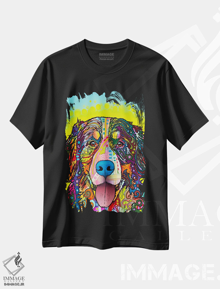 تیشرت طرح دار سگ کوهستانی برن، مدیوم اثر دین روسو | immage.ir