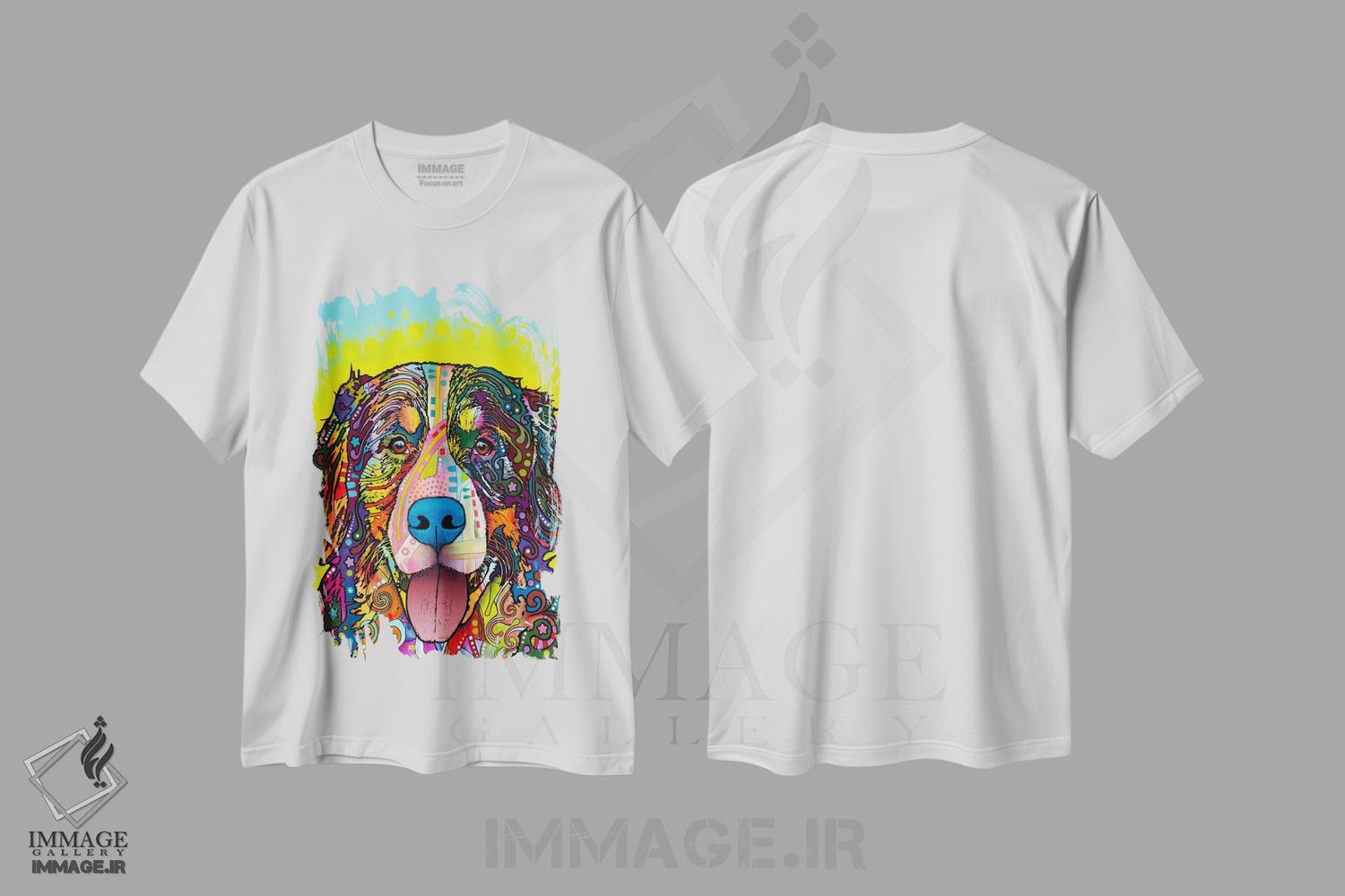 تیشرت طرح دار سگ کوهستانی برن، مدیوم اثر دین روسو | فروشگاه ایماژ