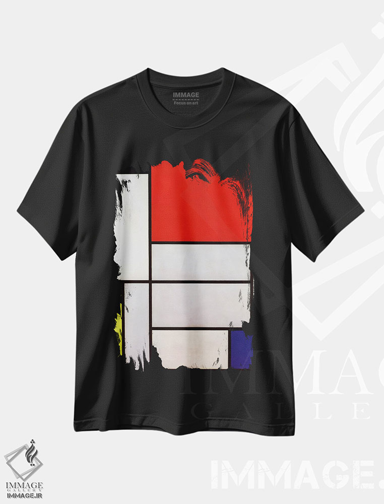 تیشرت طرح دار تابلو l، ۱۹۲۱ اثر پیت موندریان | فروشگاه ایماژ