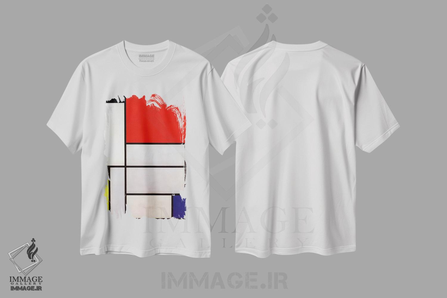 تیشرت طرح دار تابلو l، ۱۹۲۱ اثر پیت موندریان | immage.ir