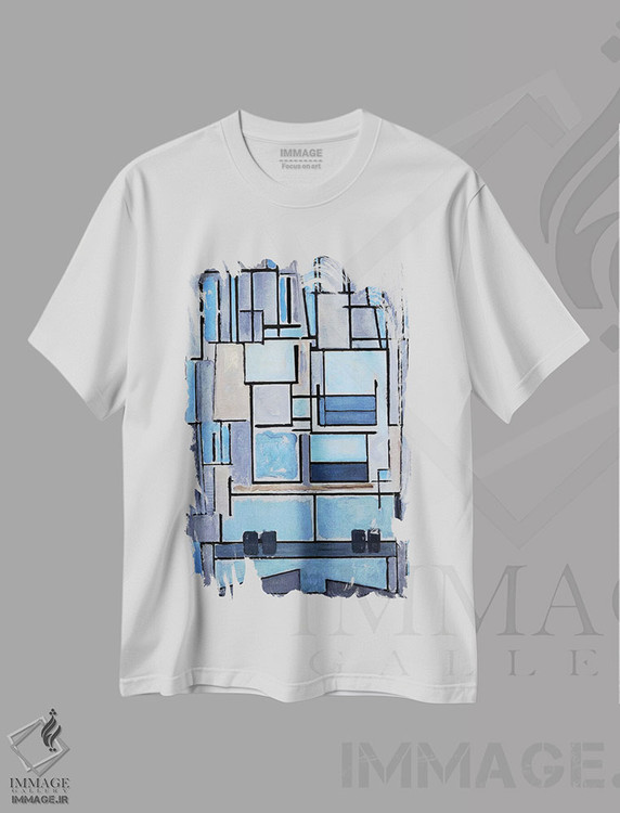 تیشرت طرح دار ترکیب شماره ۹، ۱۹۱۴، آبستره اثر پیت موندریان | فروشگاه ایماژ