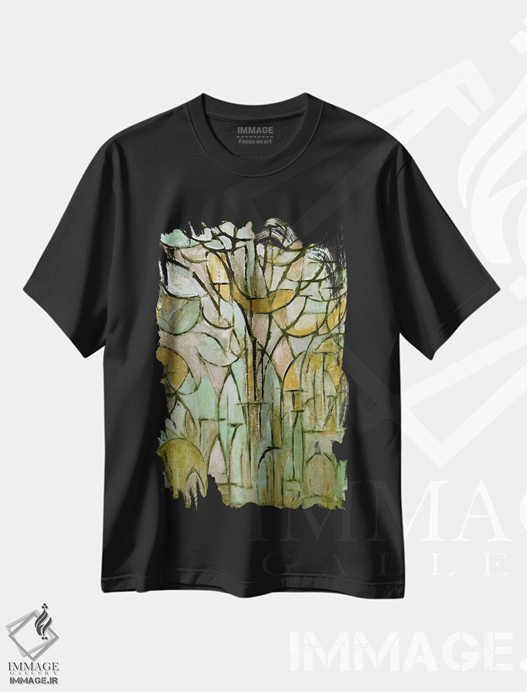 تیشرت طرح دار درخت، ۱۹۱۲، آبستره اثر پیت موندریان | immage.ir