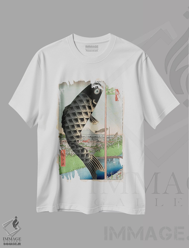 تیشرت طرح دار پل سویدو و سورودای، دکور آسیایی اثر اوتاگاوا هیروشگه | immage.ir