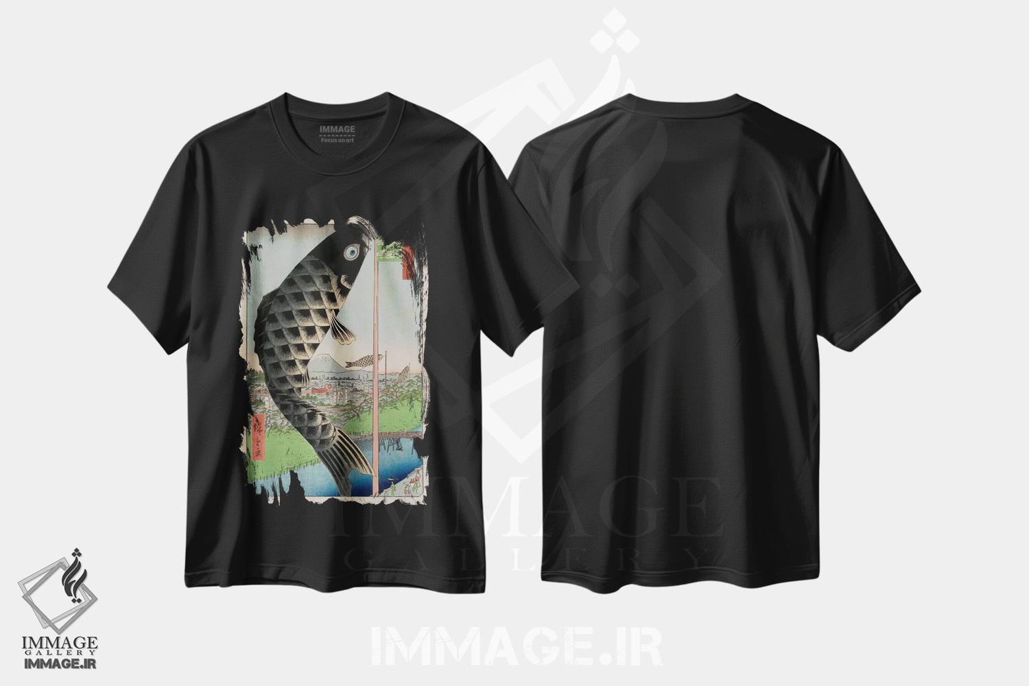 تیشرت طرح دار پل سویدو و سورودای، دکور آسیایی اثر اوتاگاوا هیروشگه | فروشگاه ایماژ
