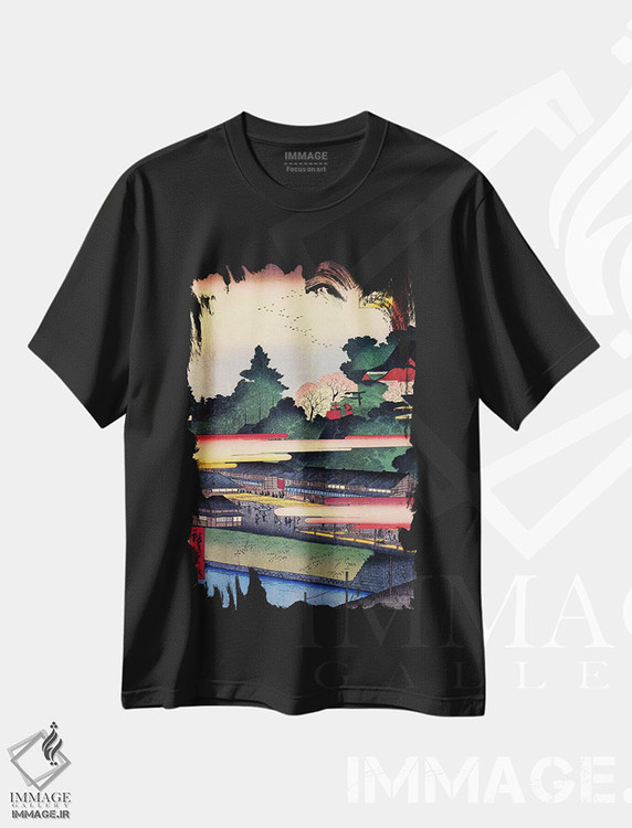 تیشرت طرح دار زیارتگاه ایچیگایا هاچیمان، دکور آسیایی اثر اوتاگاوا هیروشگه | فروشگاه ایماژ