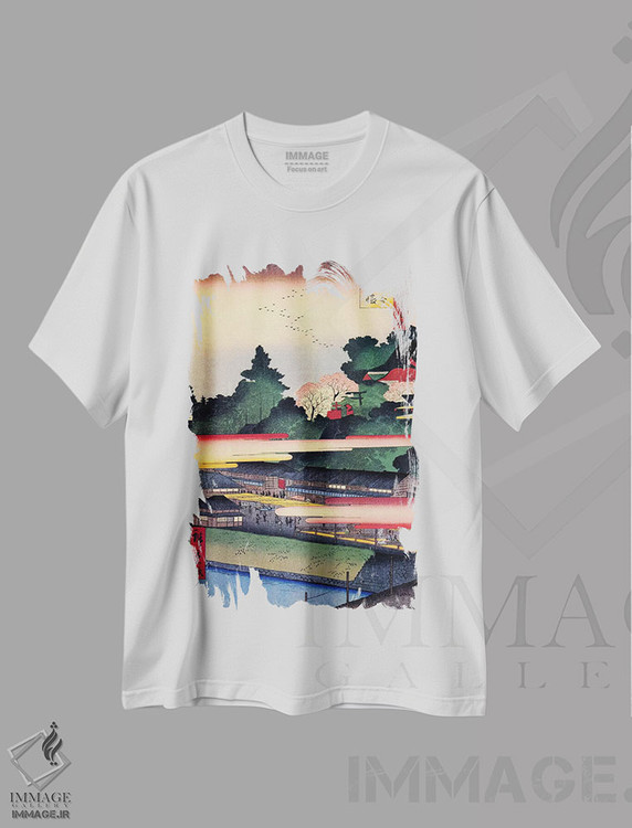 تیشرت طرح دار زیارتگاه ایچیگایا هاچیمان، دکور آسیایی اثر اوتاگاوا هیروشگه | immage.ir