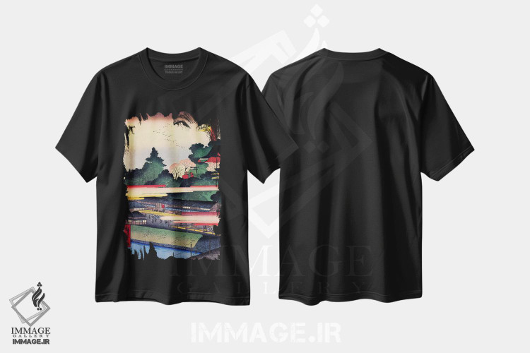 تیشرت طرح دار زیارتگاه ایچیگایا هاچیمان، دکور آسیایی اثر اوتاگاوا هیروشگه | فروشگاه ایماژ