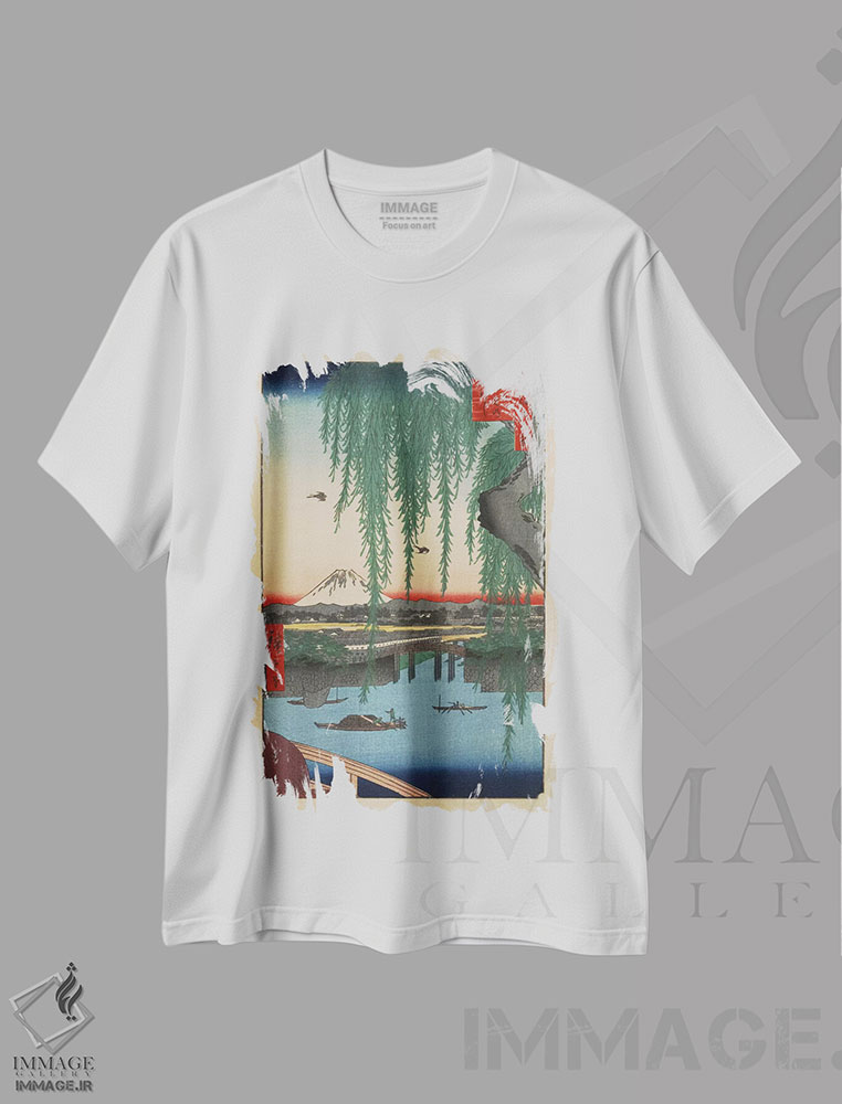 تیشرت طرح دار پل یاتسومی، دکور آسیایی اثر اوتاگاوا هیروشگه | immage.ir