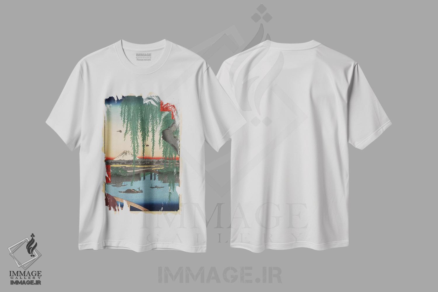 تیشرت طرح دار پل یاتسومی، دکور آسیایی اثر اوتاگاوا هیروشگه | immage.ir