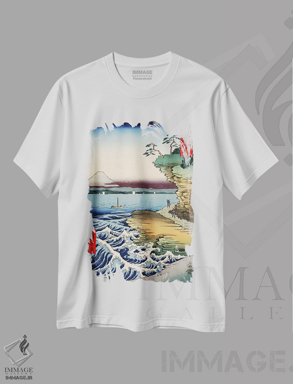 تیشرت طرح دار ساحل کوبوتا در استان آوا، دکور آسیایی اثر اوتاگاوا هیروشگه | فروشگاه ایماژ