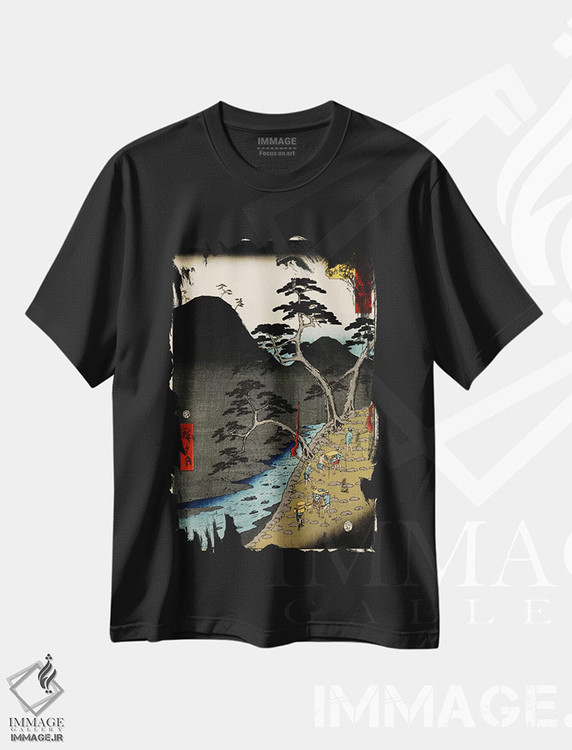 تیشرت طرح دار هاکونه، رژه شبانه در کوهستان، هنر فاخر کلاسیک اثر اوتاگاوا هیروشگه | immage.ir