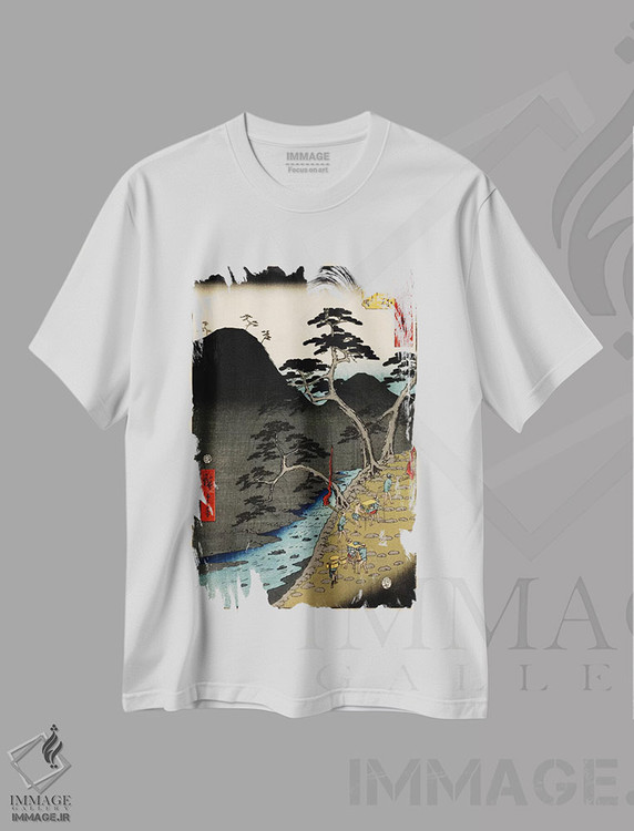 تیشرت طرح دار هاکونه، رژه شبانه در کوهستان، هنر فاخر کلاسیک اثر اوتاگاوا هیروشگه | فروشگاه ایماژ